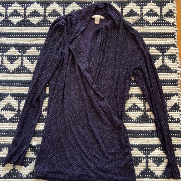Banana Republic Black Gray Modal Long Sleeve Top GREAT maternity shirt - Picture 1 of 6